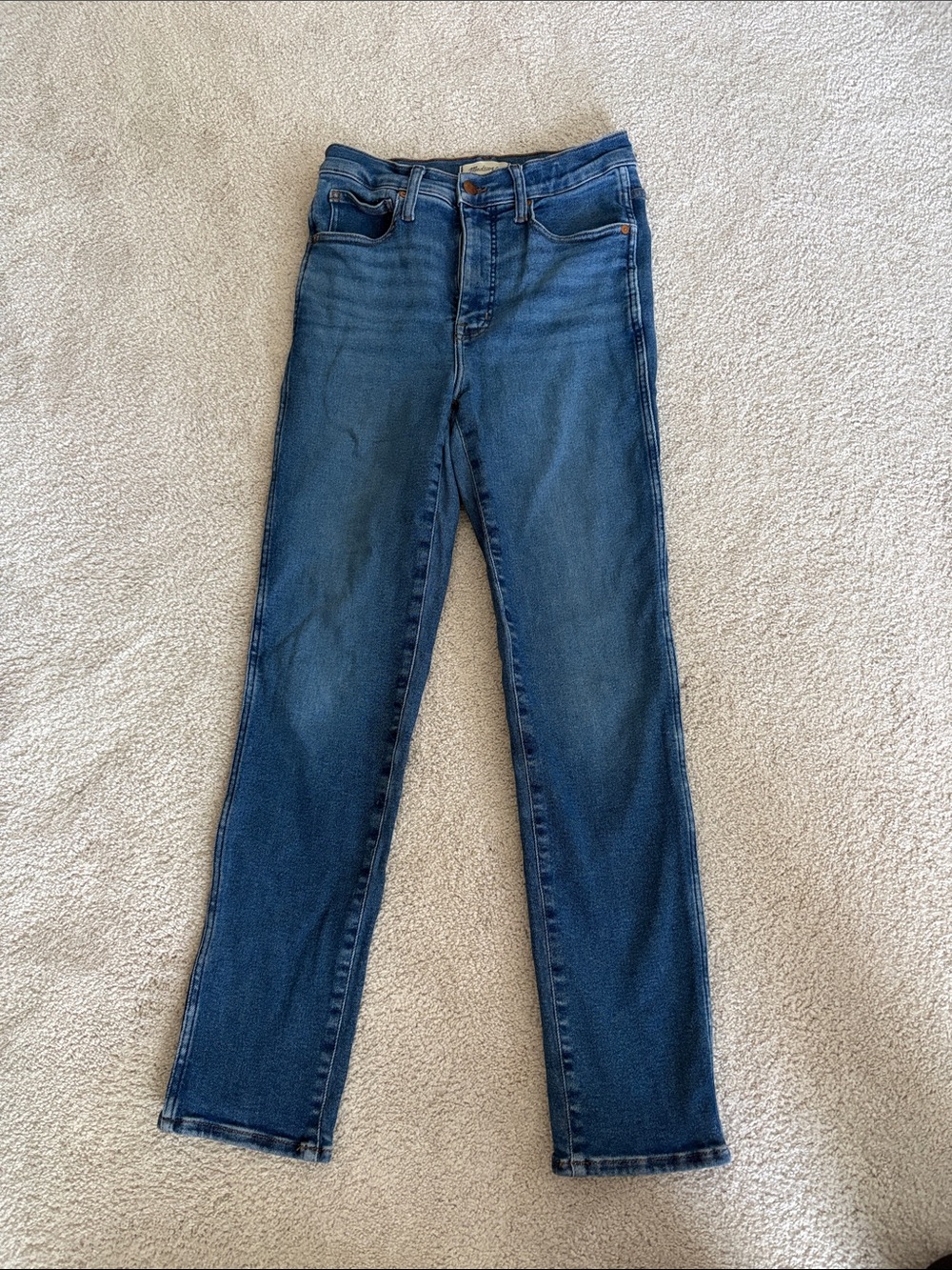 Madewell Stovepipe 27 High-Rise Women’s Jeans in Medium Blue